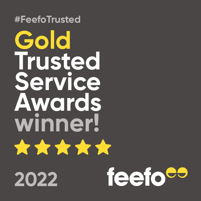 We've been awarded Feefo's Gold Trusted Service Award